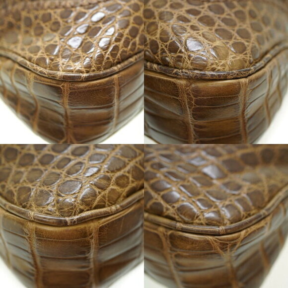 Gucci Jackie Firenze Alligator Shoulder Bag Crocodile khaki Green - Picture 6 of 8